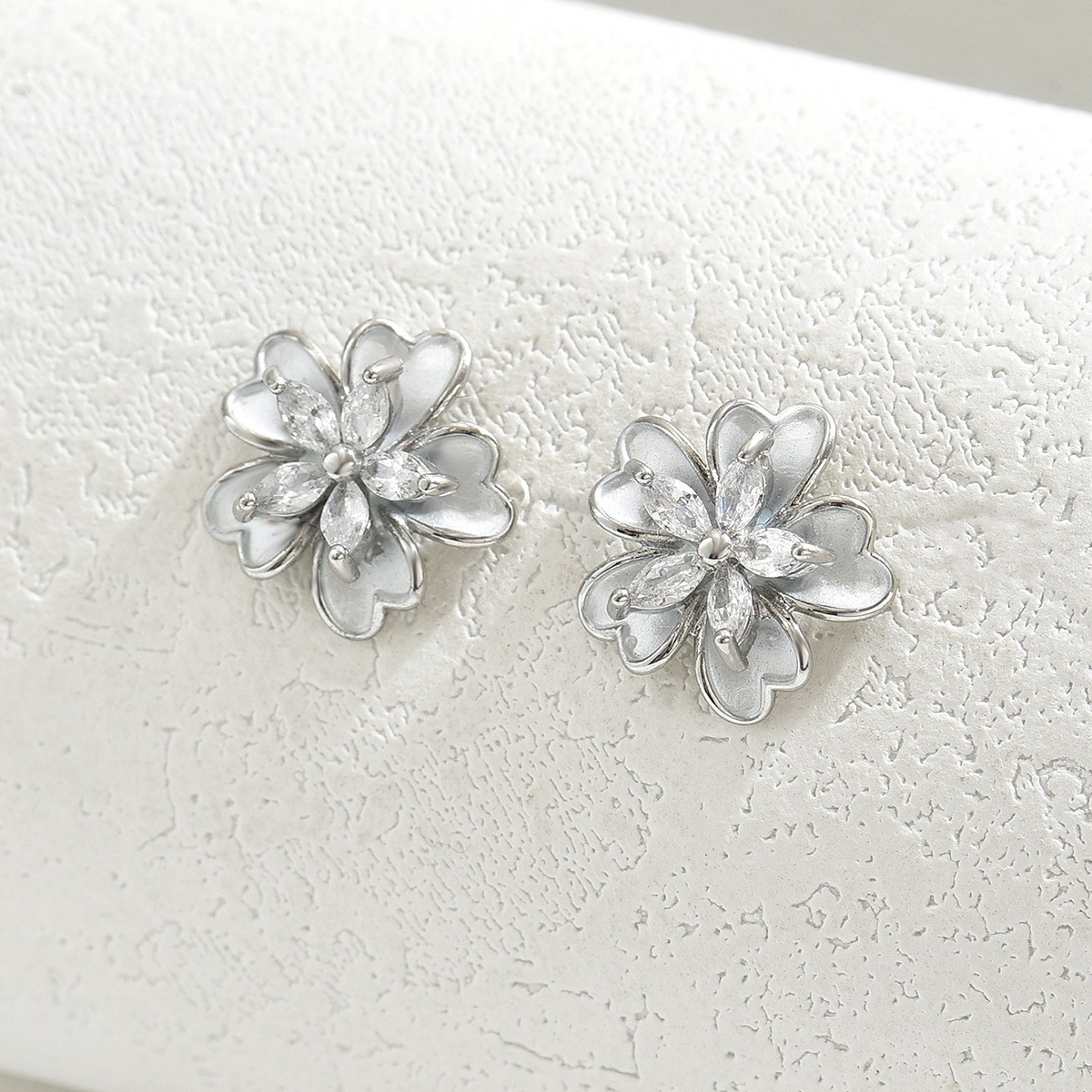 Layered Flower Stud Earrings