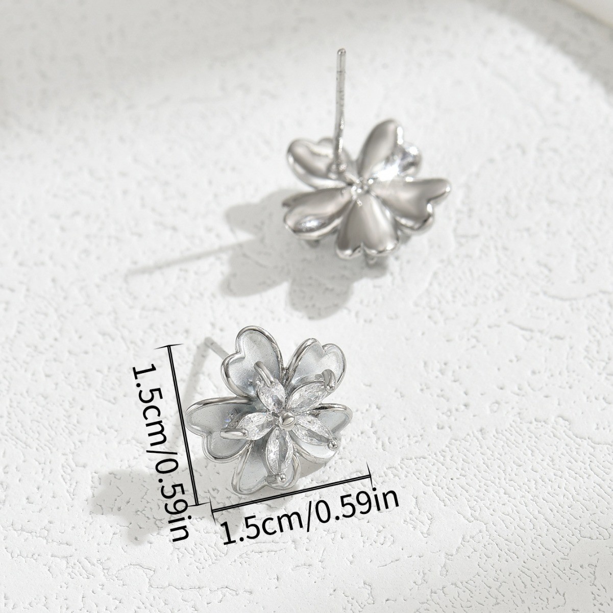 Layered Flower Stud Earrings