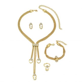 Tassel Necklace, Bracelet, Earrings and Ring Set - alternate view