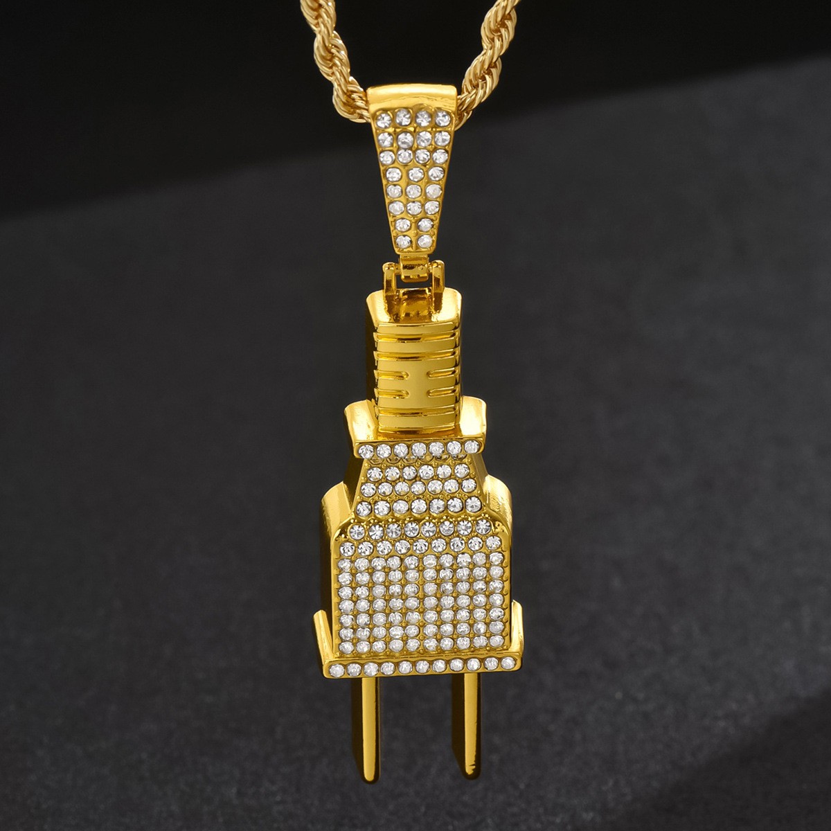 Plug-Shaped Pendant Necklace