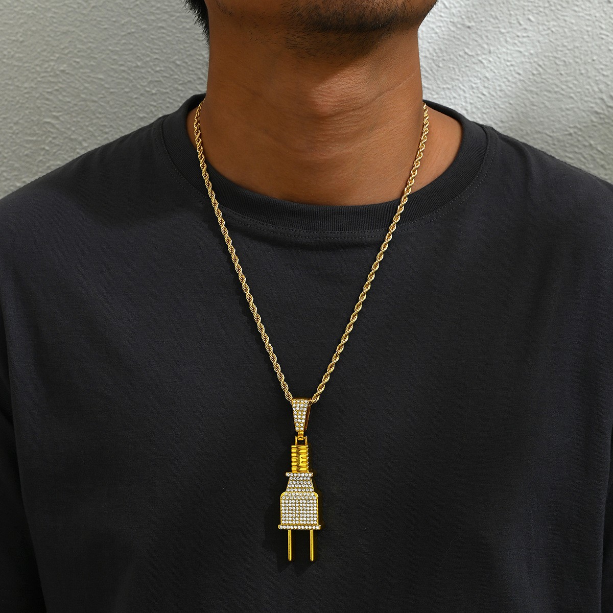 Plug-Shaped Pendant Necklace