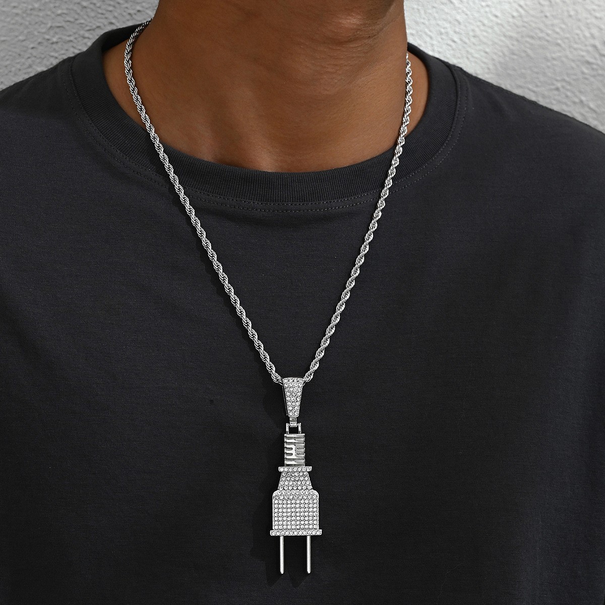 Plug-Shaped Pendant Necklace