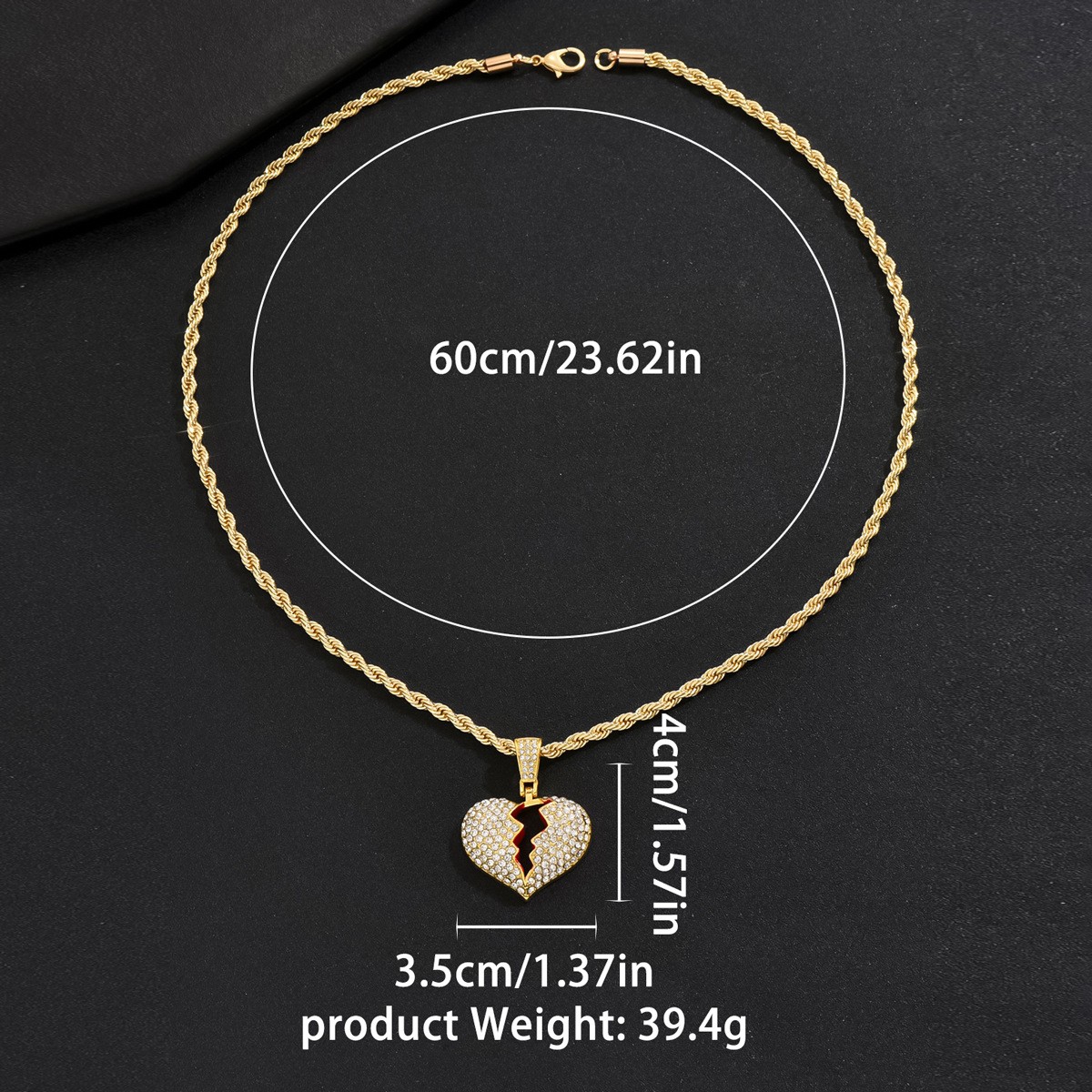 Broken-Heart Pendant Necklace