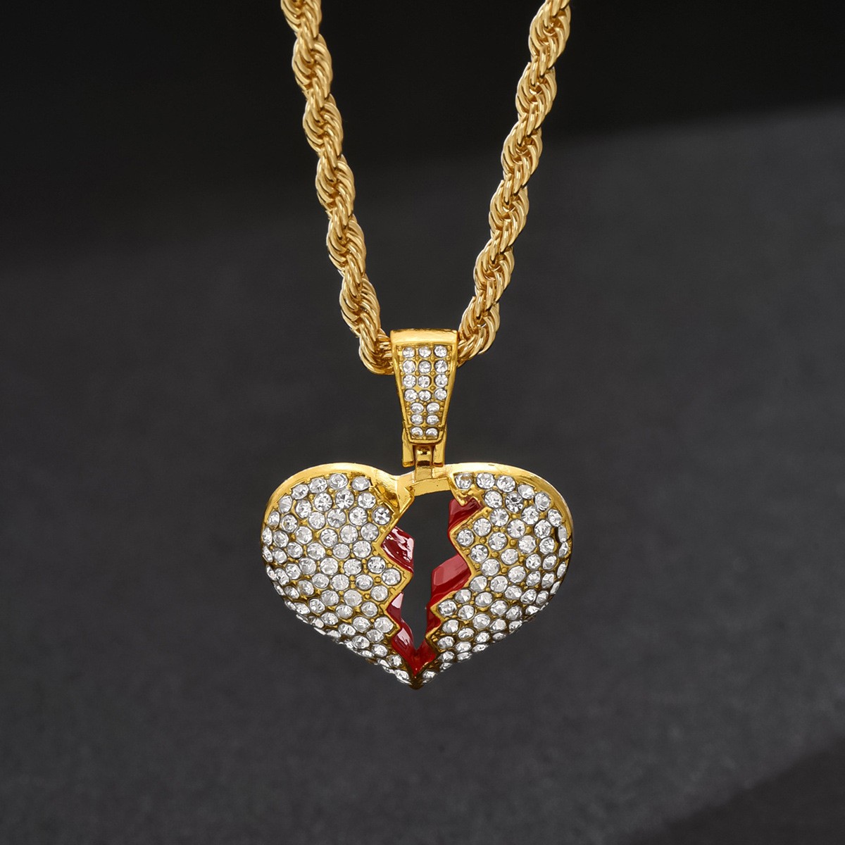 Broken-Heart Pendant Necklace