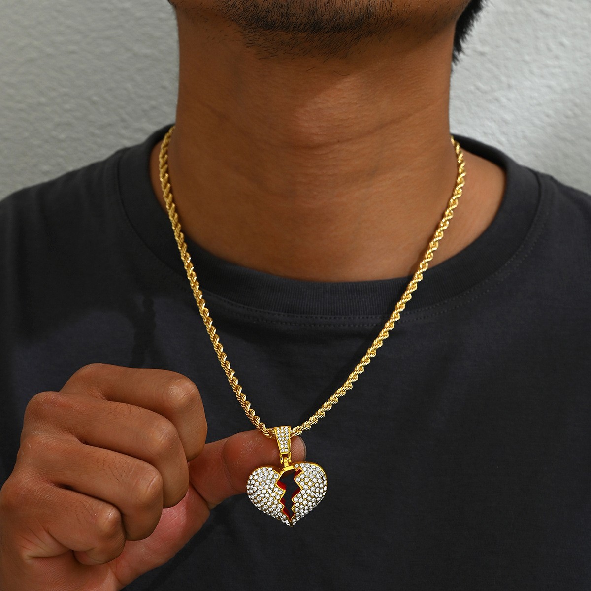 Broken-Heart Pendant Necklace