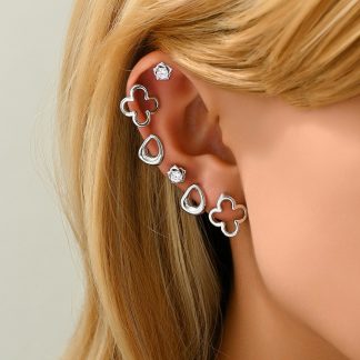 Clover and Hoop Ear-Jewelry Set