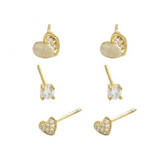Heart and Crystal Ear-Jewelry Set