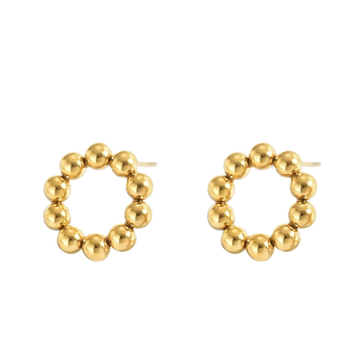 Round Bead-Cluster Earrings