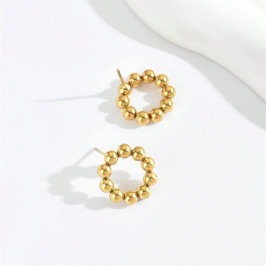 Round Bead-Cluster Earrings