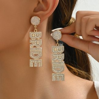 BRIDE Letter Drop Earrings