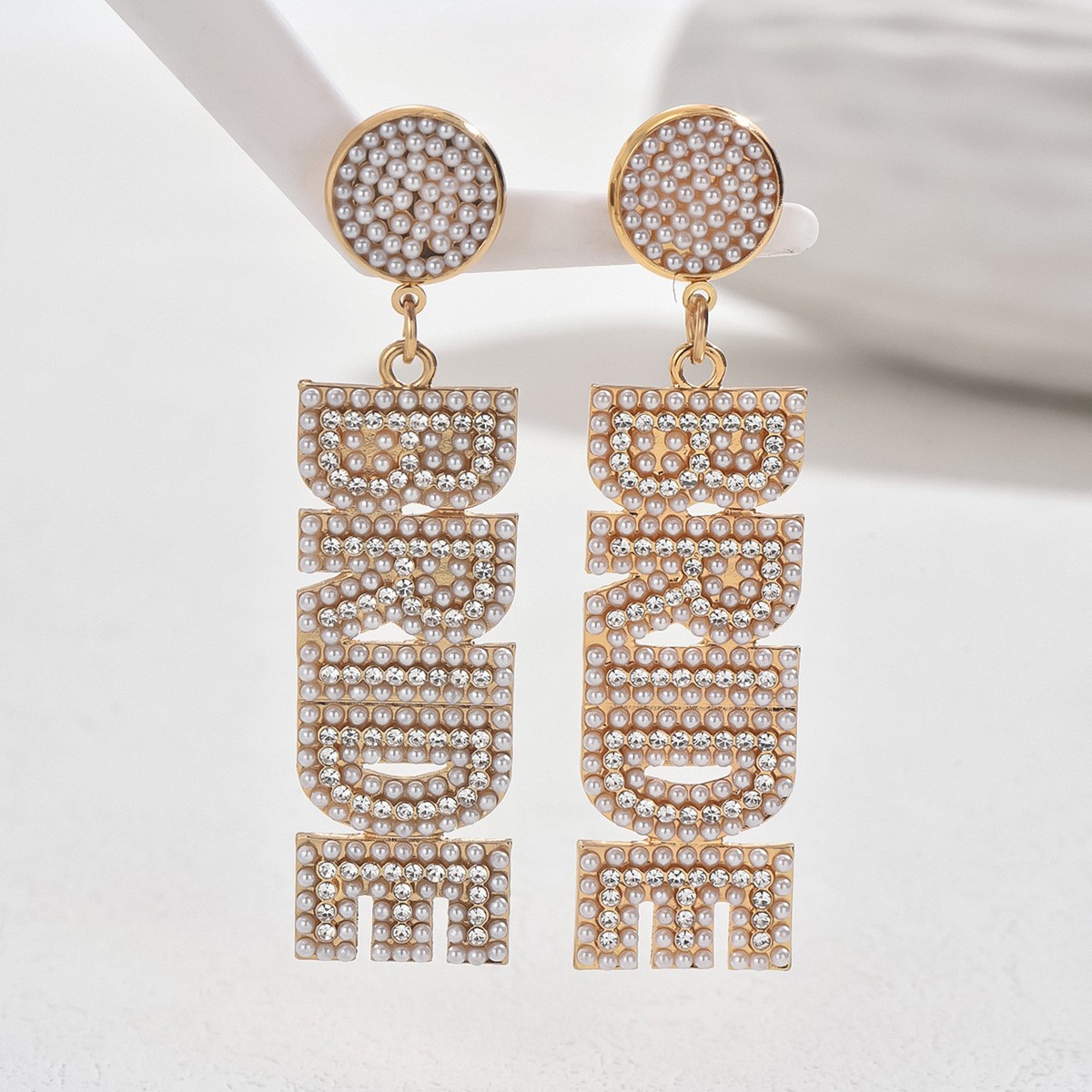 BRIDE Letter Drop Earrings