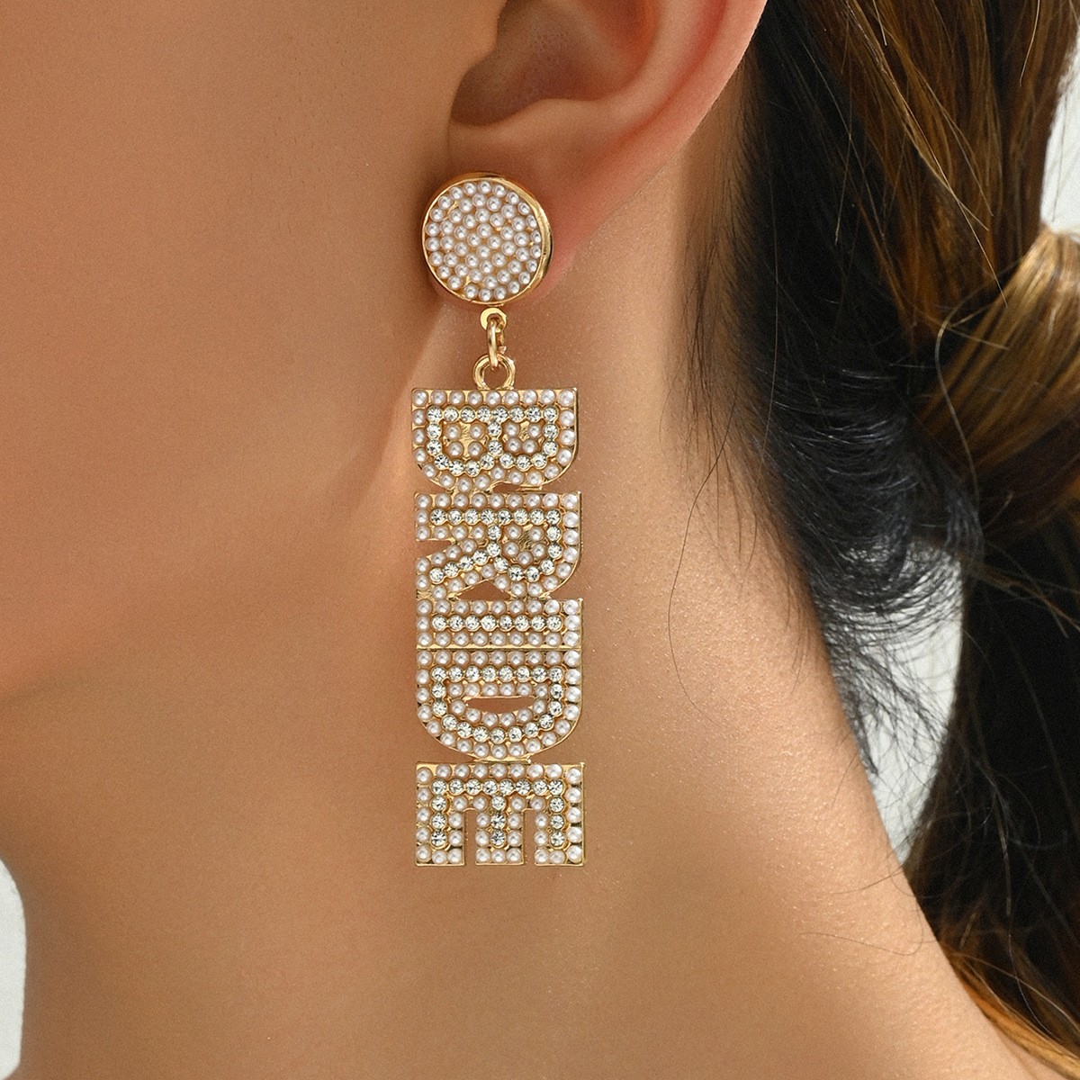 BRIDE Letter Drop Earrings