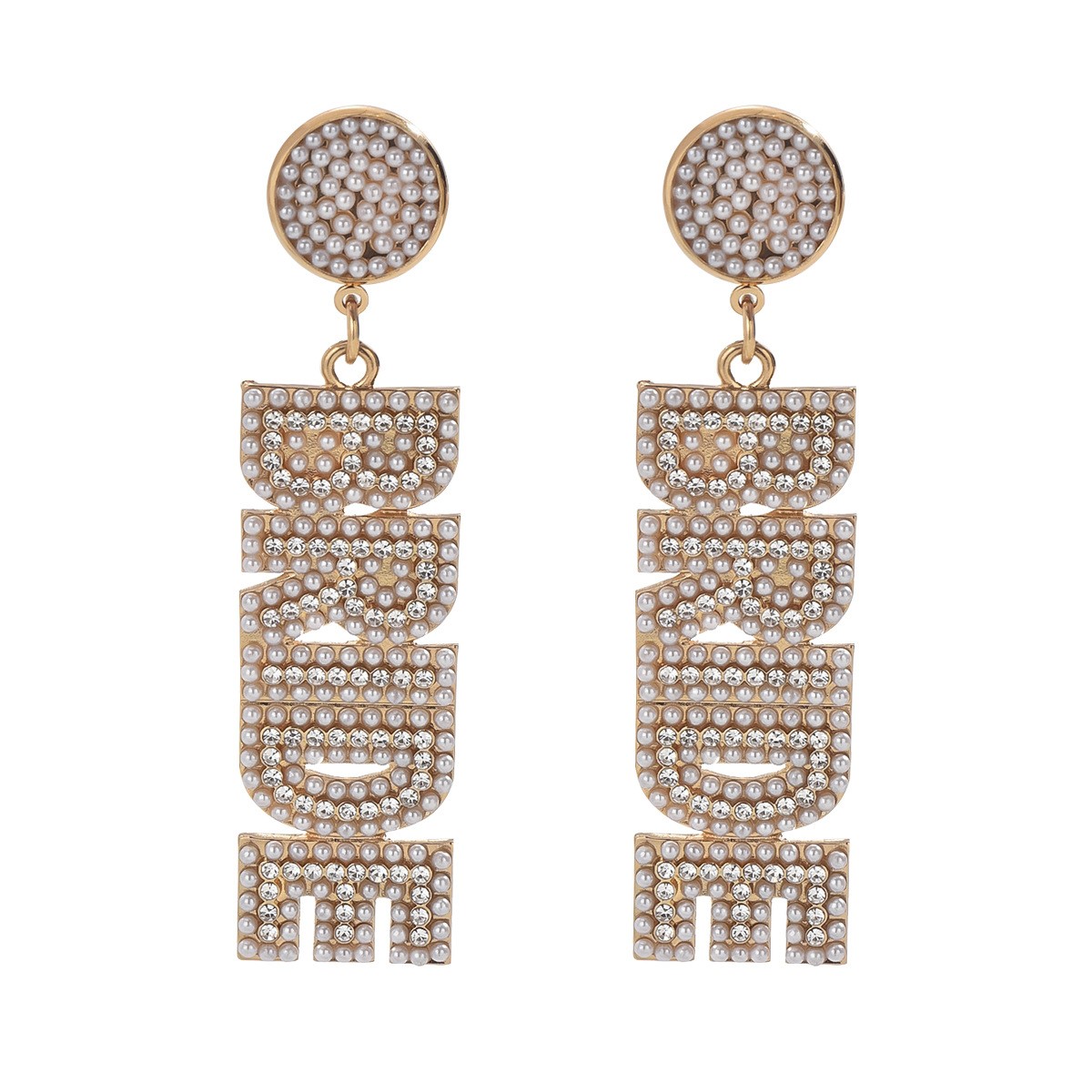 BRIDE Letter Drop Earrings