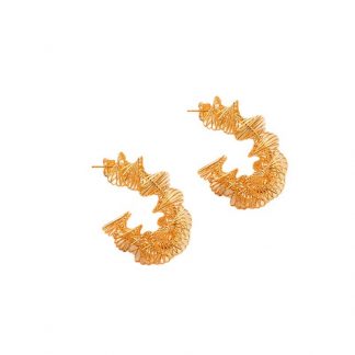 Textured C-Shape Statement Earrings