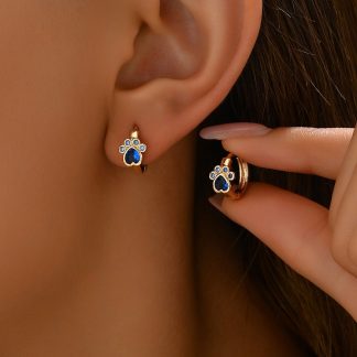 Blue Eye-Accent Mini Hoop Earrings