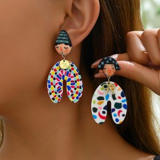 Colorful Character Drop Earrings