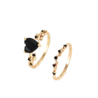 Matching Heart Open Ring Set - alternate view