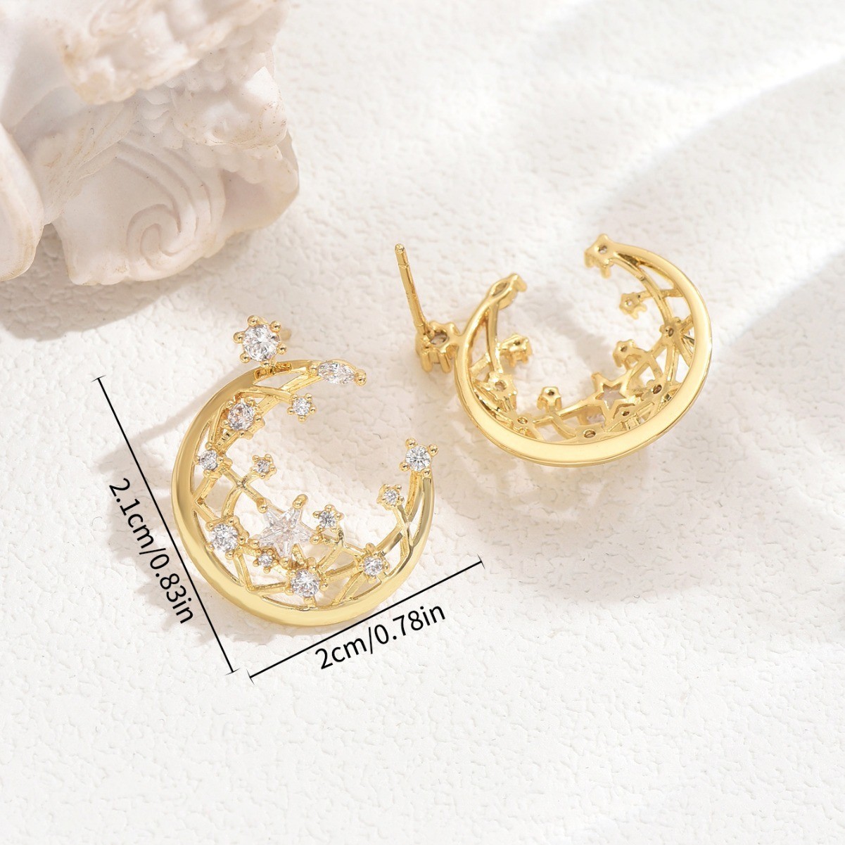 Floral Crescent Hoop Earrings