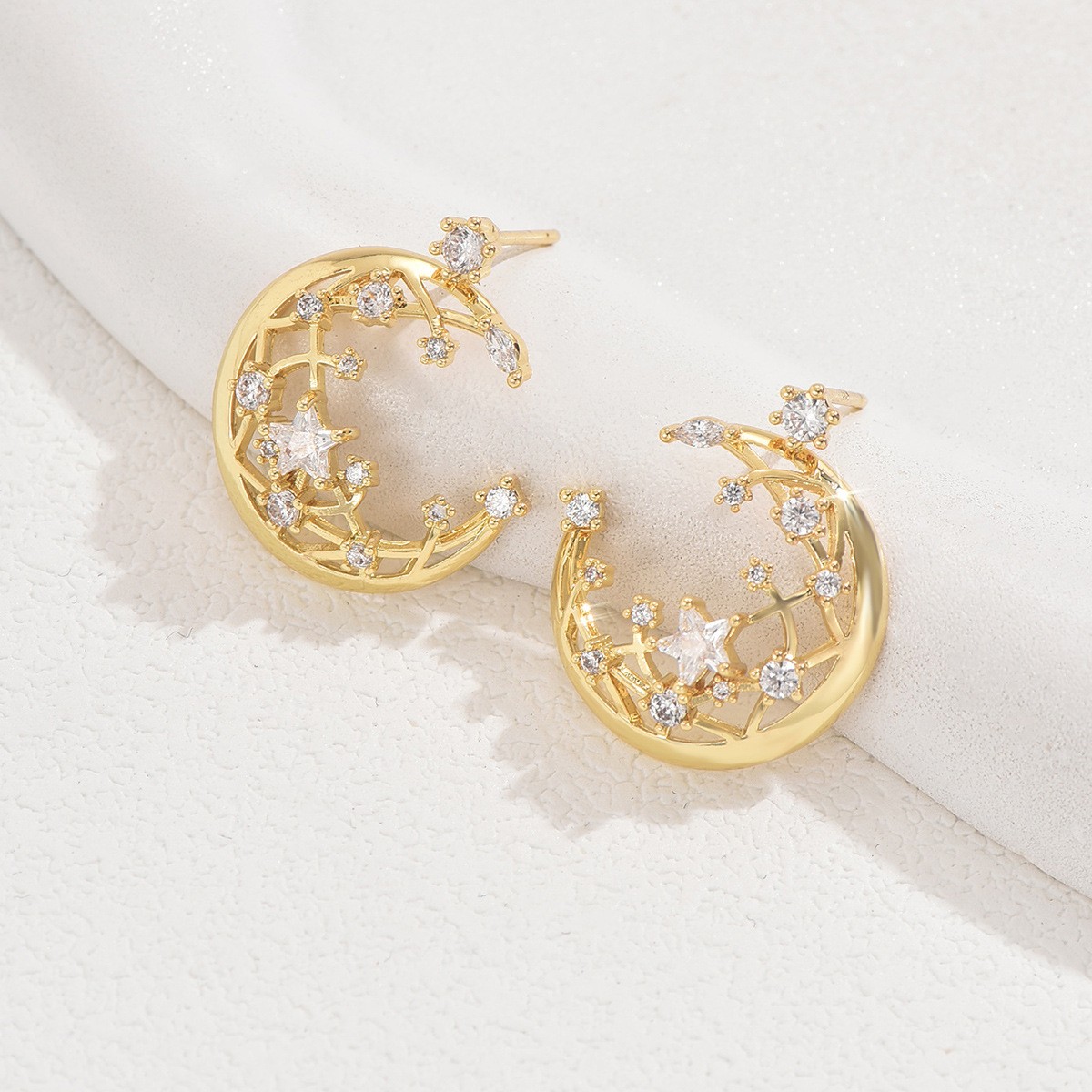 Floral Crescent Hoop Earrings