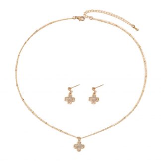 Clover Necklace and Earrings Set - alternate view