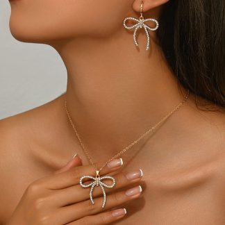 Bow Necklace and Earrings Set