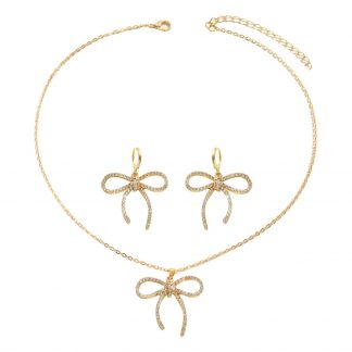 Bow Necklace and Earrings Set - alternate view