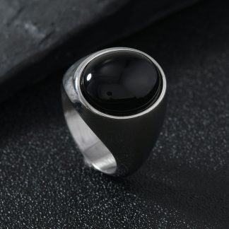 Oval Stone-Accent Signet Ring - alternate view