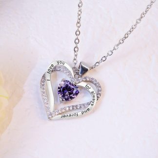 Engraved Heart Pendant Necklace - alternate view