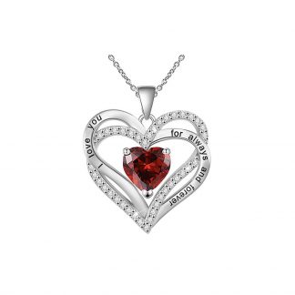 Engraved Heart Pendant Necklace