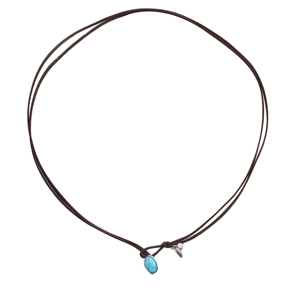 Double-Cord Bead Pendant Necklace