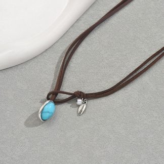 Double-Cord Bead Pendant Necklace - alternate view