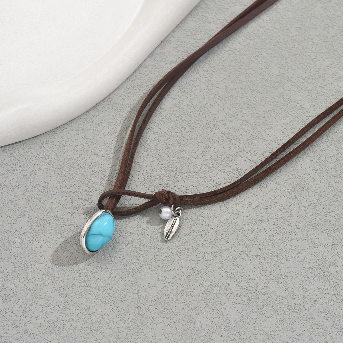Double-Cord Bead Pendant Necklace
