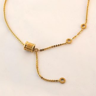 Gold-Tone Barrel Pendant Necklace - alternate view