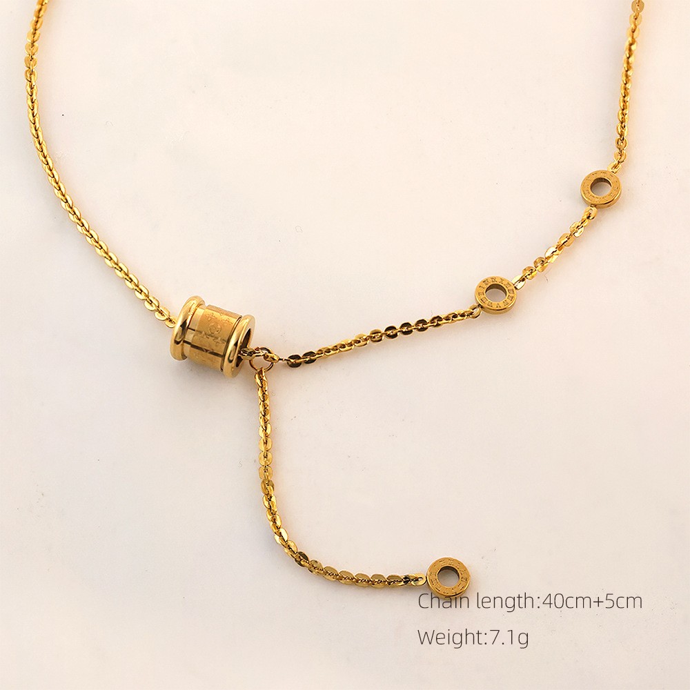Gold-Tone Barrel Pendant Necklace