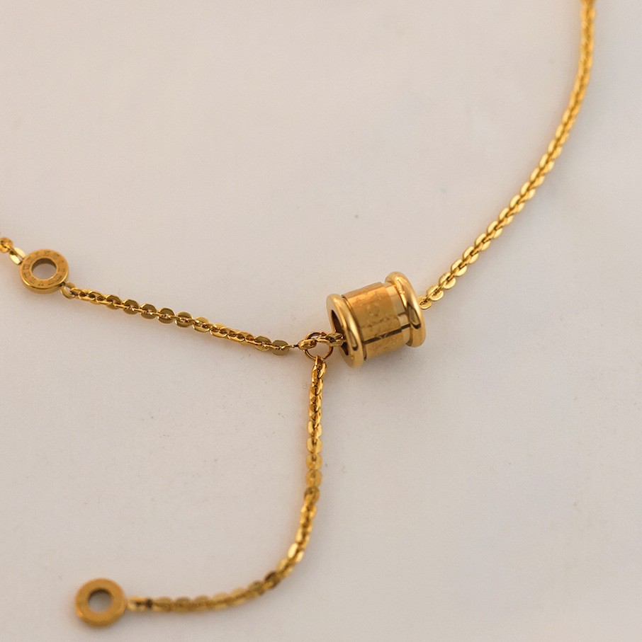 Gold-Tone Barrel Pendant Necklace