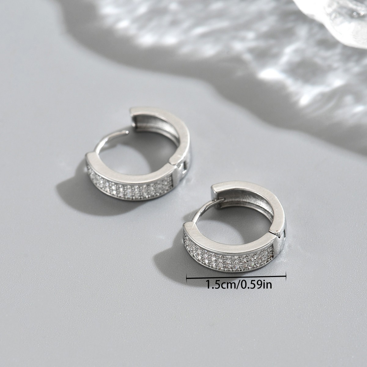 Crystal-Accent Hoop Earrings