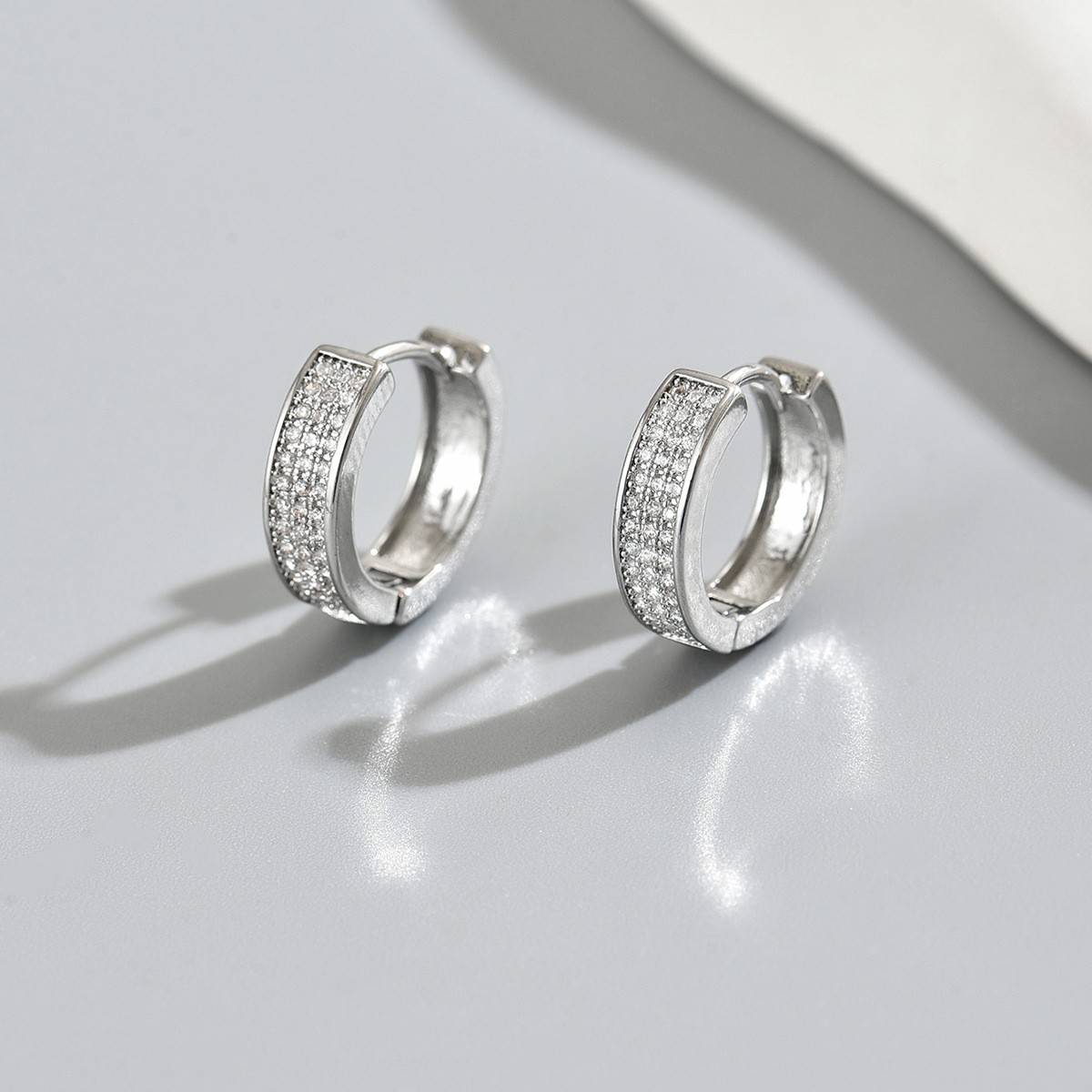 Crystal-Accent Hoop Earrings