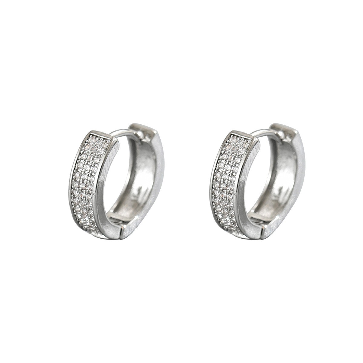 Crystal-Accent Hoop Earrings