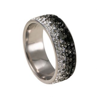 Five-Row Crystal-Accent Band Ring