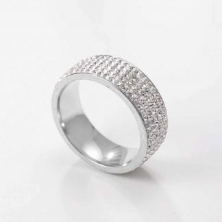 Five-Row Crystal-Accent Band Ring - alternate view