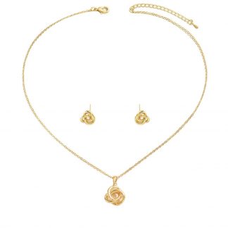 Spiral Pendant Necklace and Earrings Set - alternate view