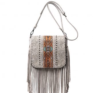 Geometric Fringe Crossbody Bag