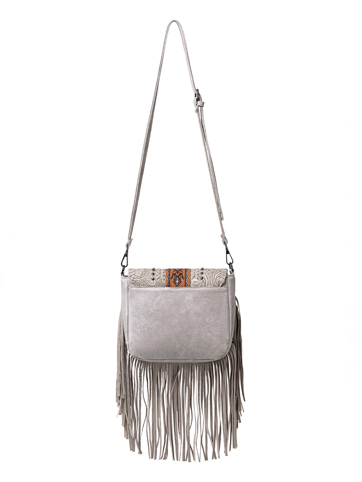Geometric Fringe Crossbody Bag